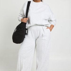 Plus High Waist Pleat Detail Straight Leg Jogger