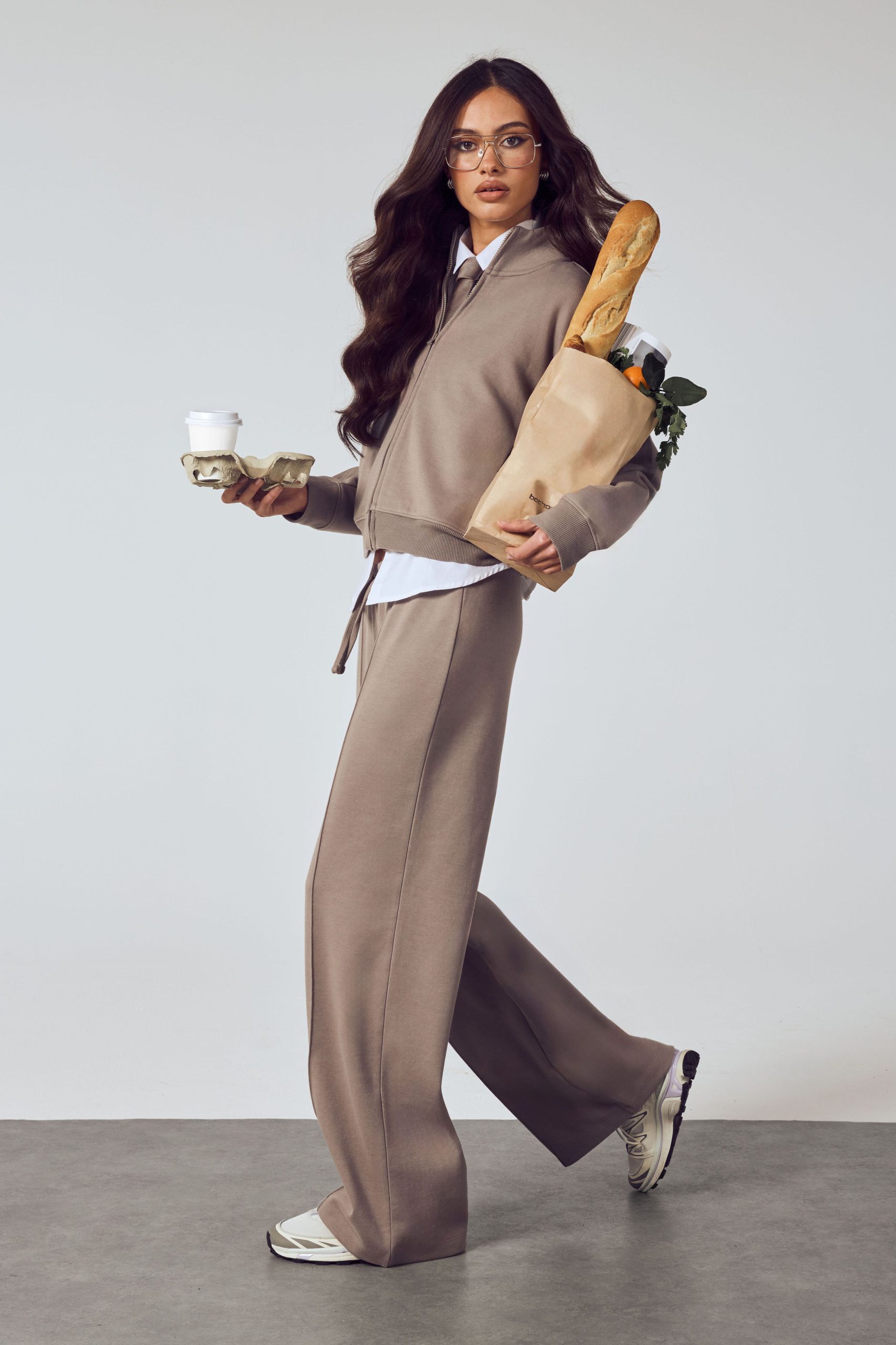 Zip Through Funnel Neck Interlock Tracksuit