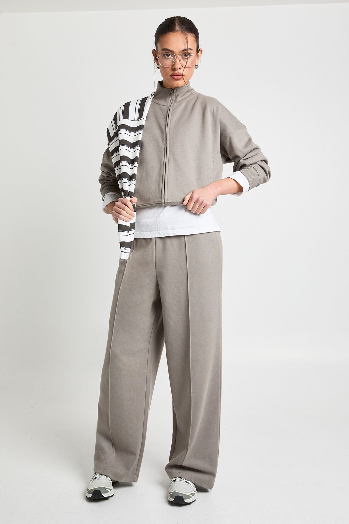 Zip Through Funnel Neck Interlock Tracksuit - Image 3