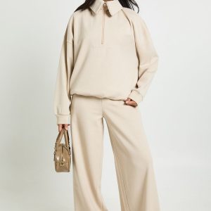 Half Zip Sweatshirt Interlock Tracksuit
