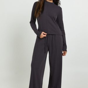 Rib Long Sleeve High Neck Tracksuit