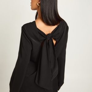 Petite Bow Detail Open Back Mini Dress