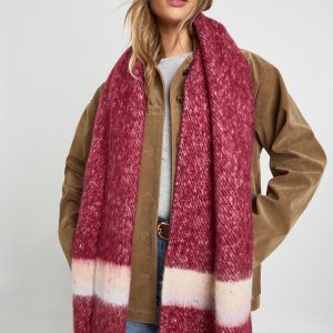 Striped Knitted Tassel Scarf