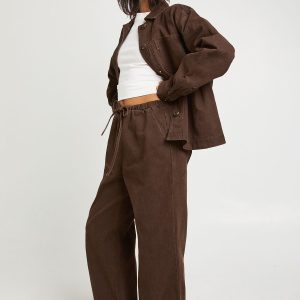 Oversized Washed Elasticated Wide Leg Trouser