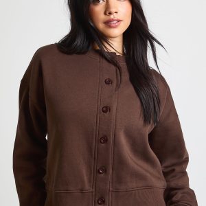 High Neck Fleece Cardigan
