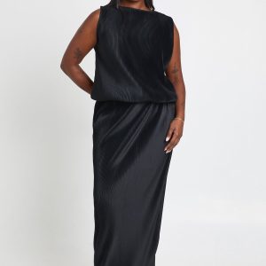Plus Bubble Hem Top And Maxi Skirt Co Ord