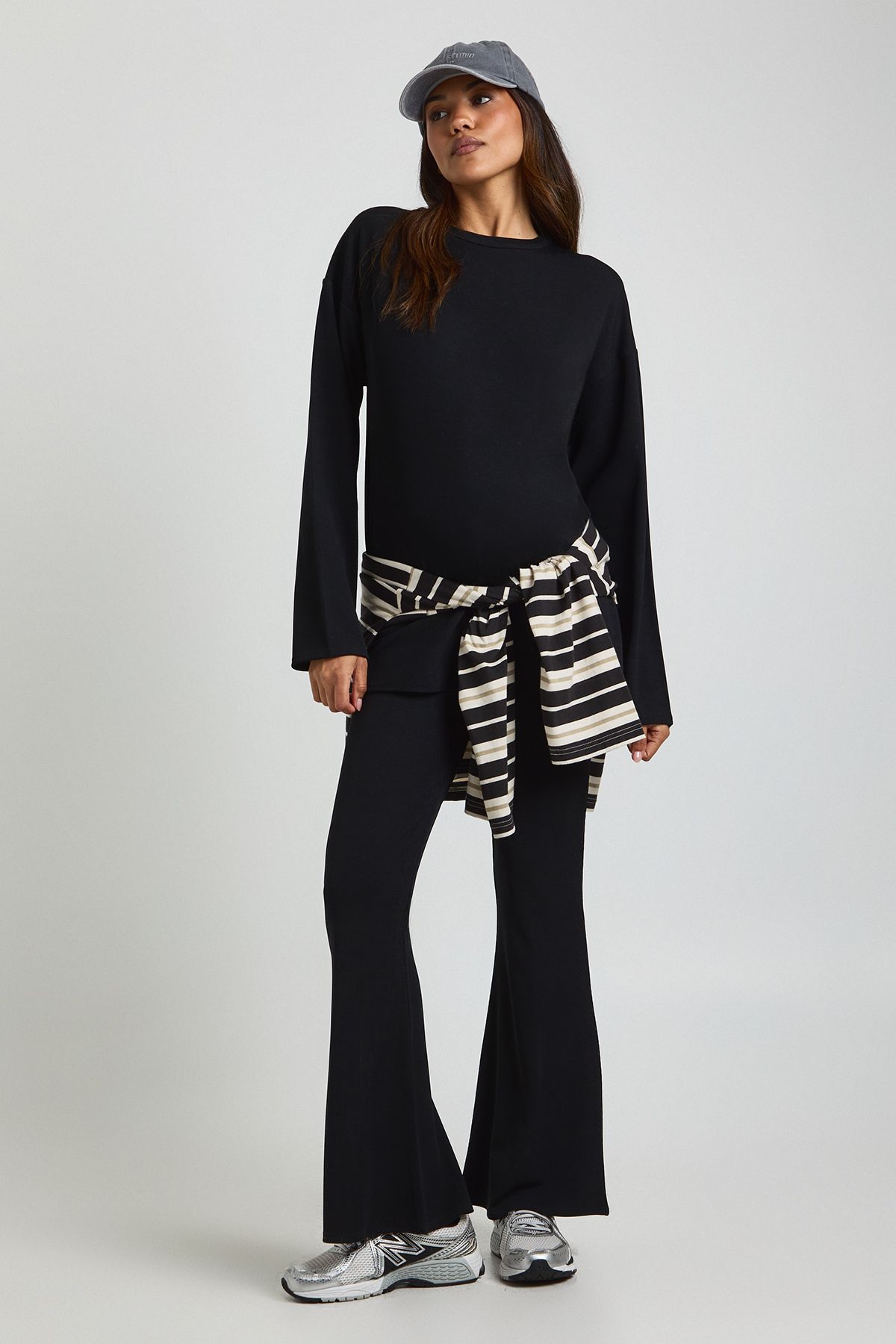 Maternity Split Side Oversized Long Sleeve Top And Flared Trouser