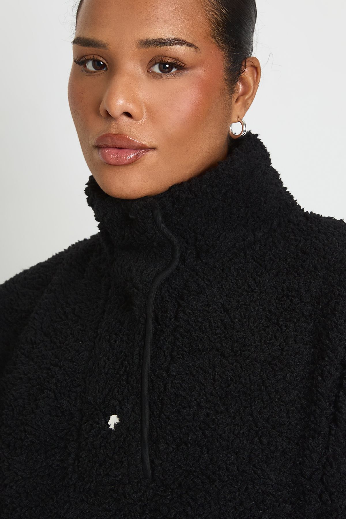 Plus Borg Button Down Sweatshirt - Image 4
