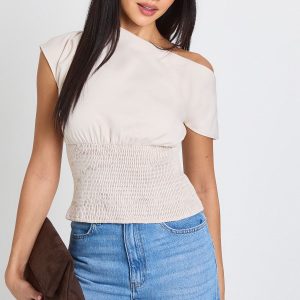 Asymmetric Shirred Top