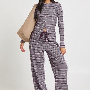 Stripe Rib Drawcord Trouser