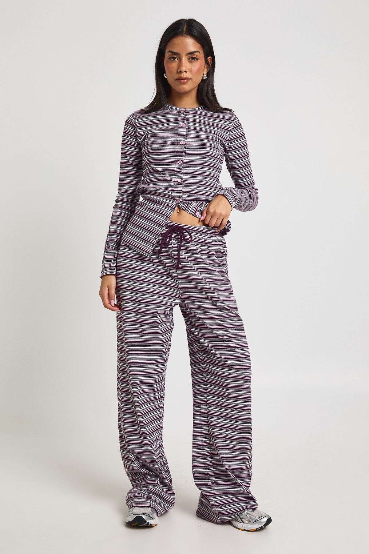 Stripe Rib Drawcord Trouser - Image 3
