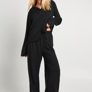 Soft Touch Button Through Shirt and Trouser Pyjama Set