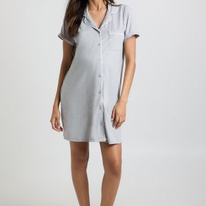 Maternity Piping Detail Short Sleeve Nightie