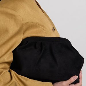 Faux Suede Slouchy Clutch Bag
