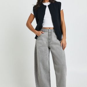 The Petite Mid Waist Barrel Jean