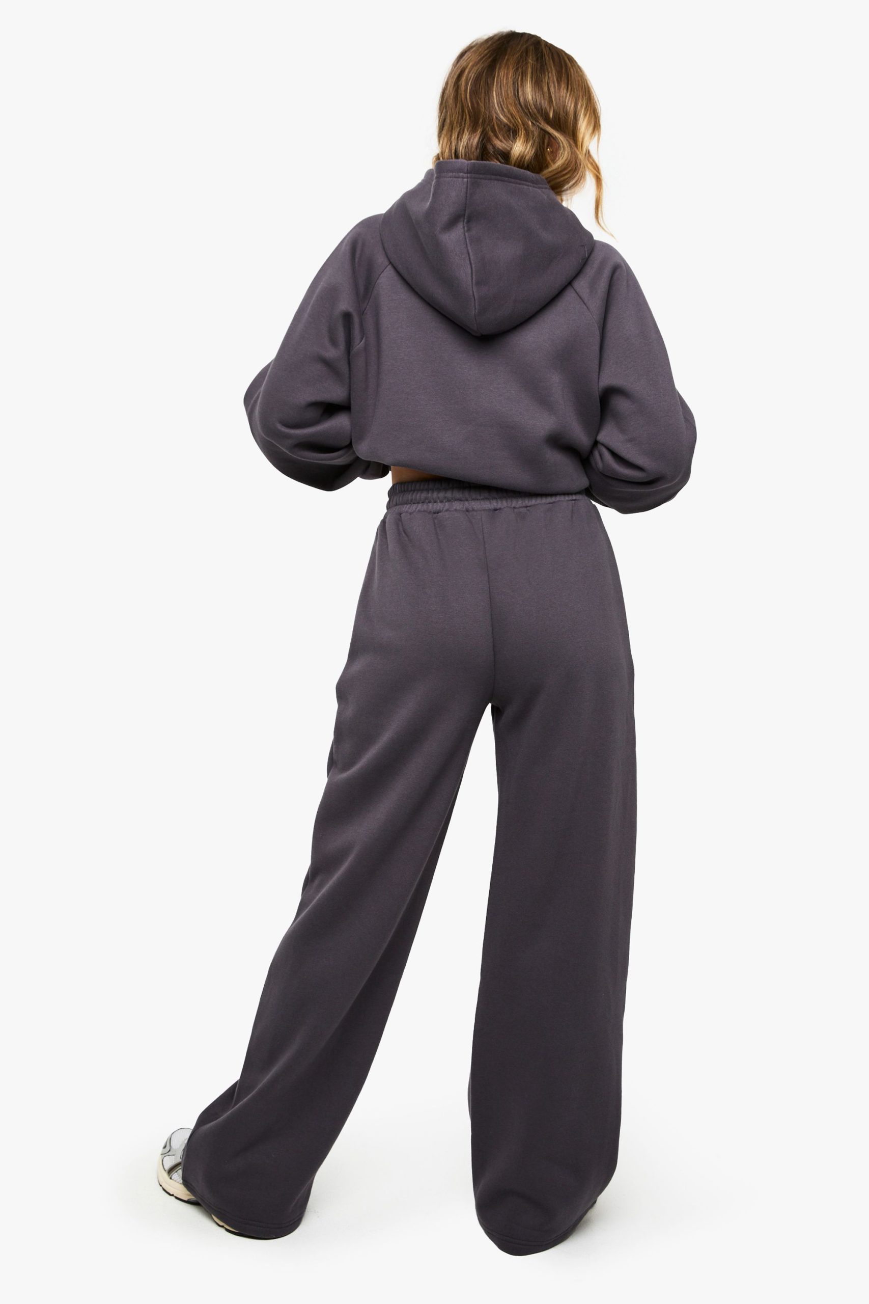 Petite Pintuck Detail Deep Waistband Wide Leg Jogger - Image 2