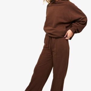 Tall Pintuck Detail Deep Waistband Wide Leg Jogger