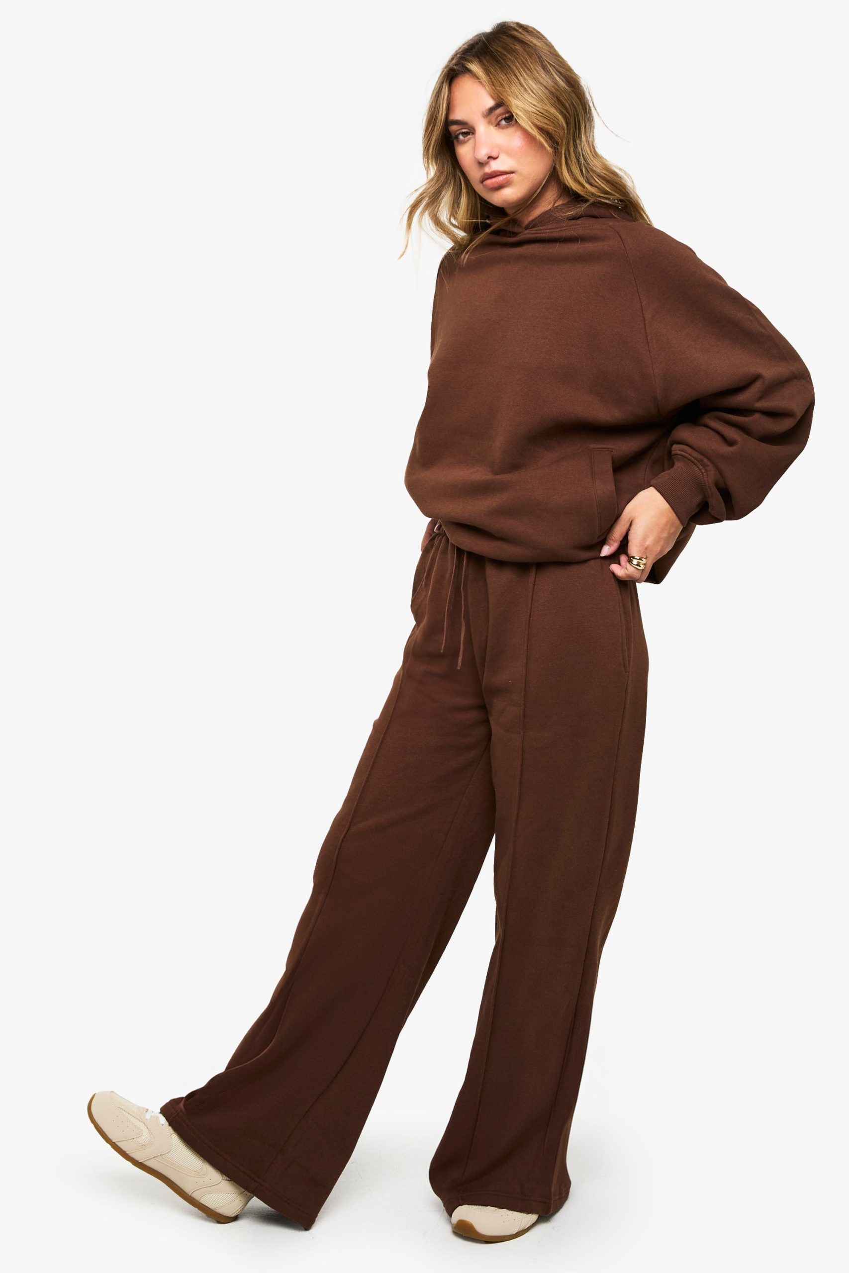 Tall Pintuck Detail Deep Waistband Wide Leg Jogger