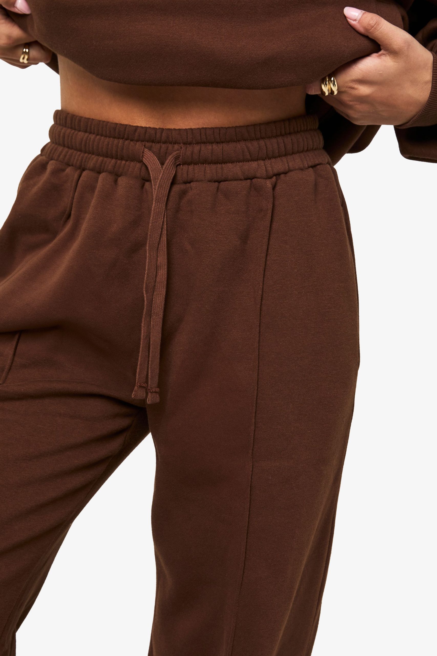 Tall Pintuck Detail Deep Waistband Wide Leg Jogger - Image 4