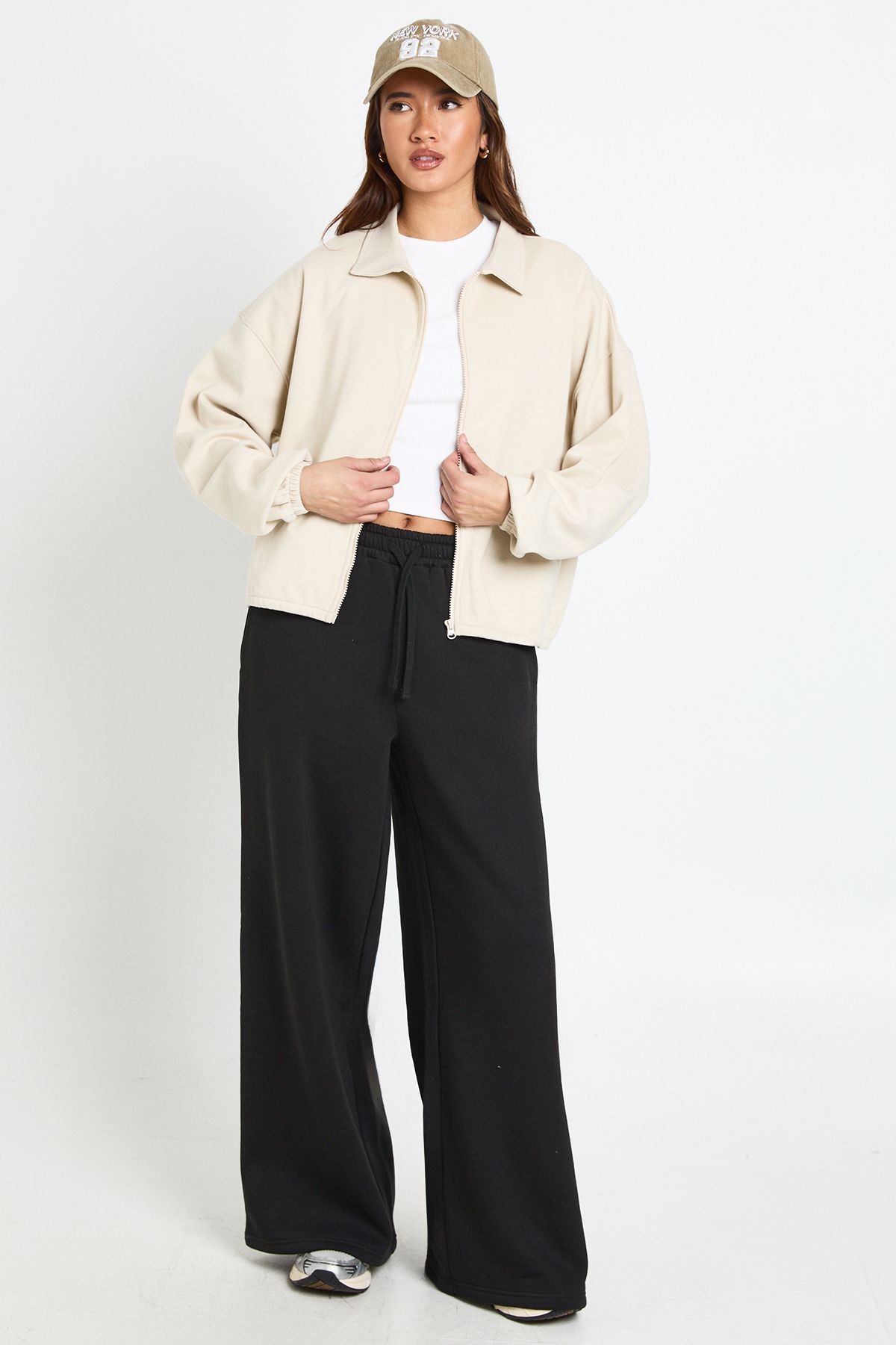 Interlock Bubble Hem Zip Through Bomber Sweatshirt - Image 3