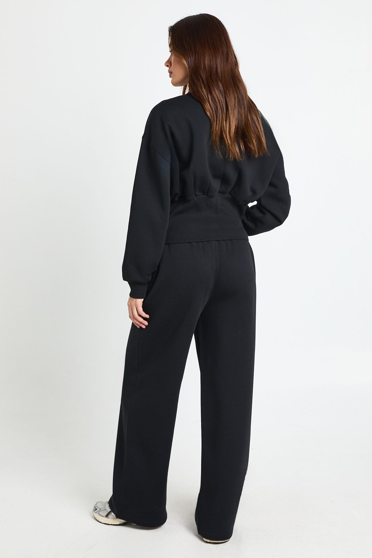 Cinched Waist Button Through Sweatshirt Tracksuit - Image 2