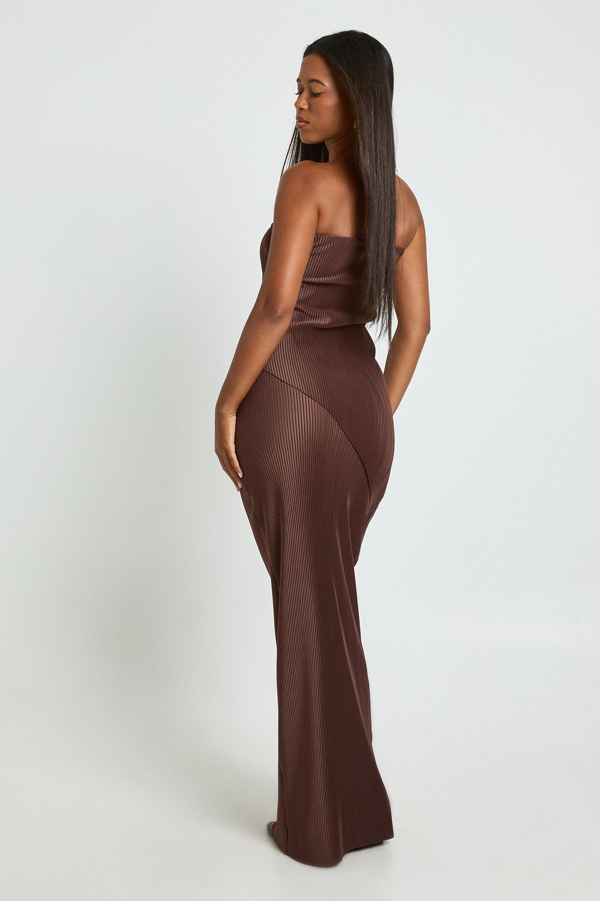 Plisse Bandeau Double Layer Maxi Dress - Image 2