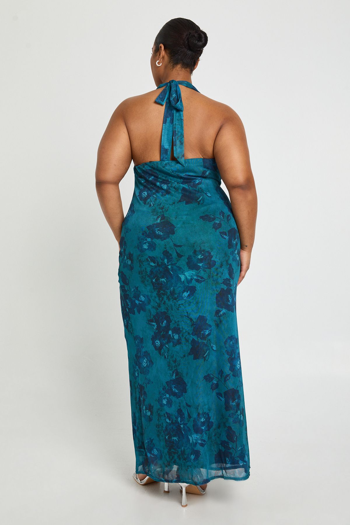 Plus Halter Cowl Ruched Side Midaxi Dress - Image 2