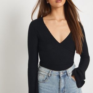 Soft Brushed Rib V Neck Bodysuit