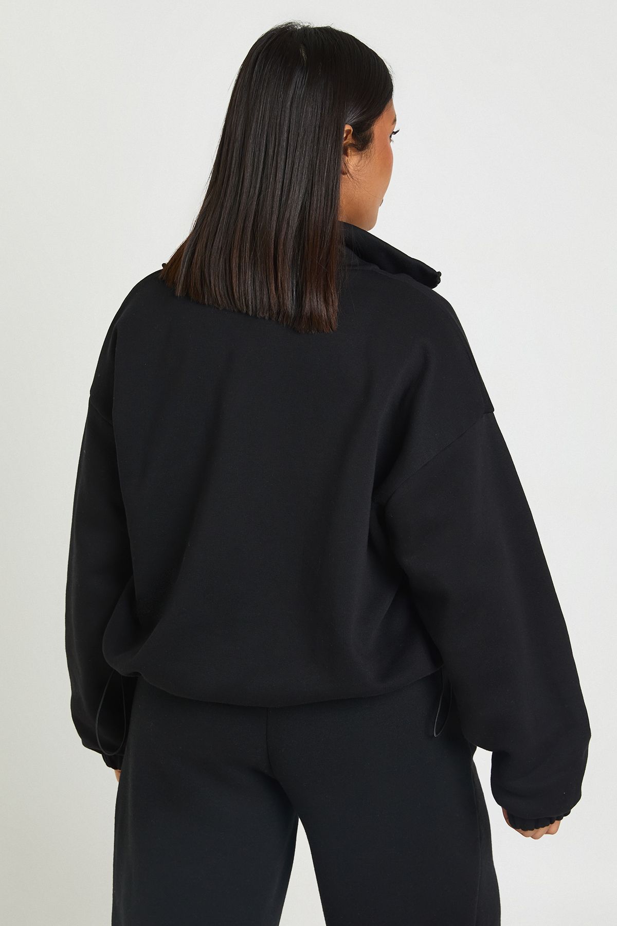 Plus Toggle Hem Funnel Neck Jacket - Image 2