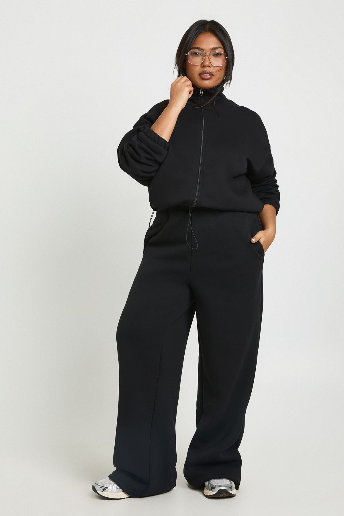 Plus Toggle Hem Funnel Neck Jacket - Image 4