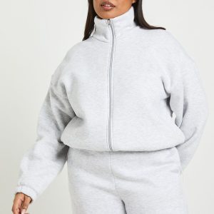 Plus Toggle Hem Funnel Neck Jacket