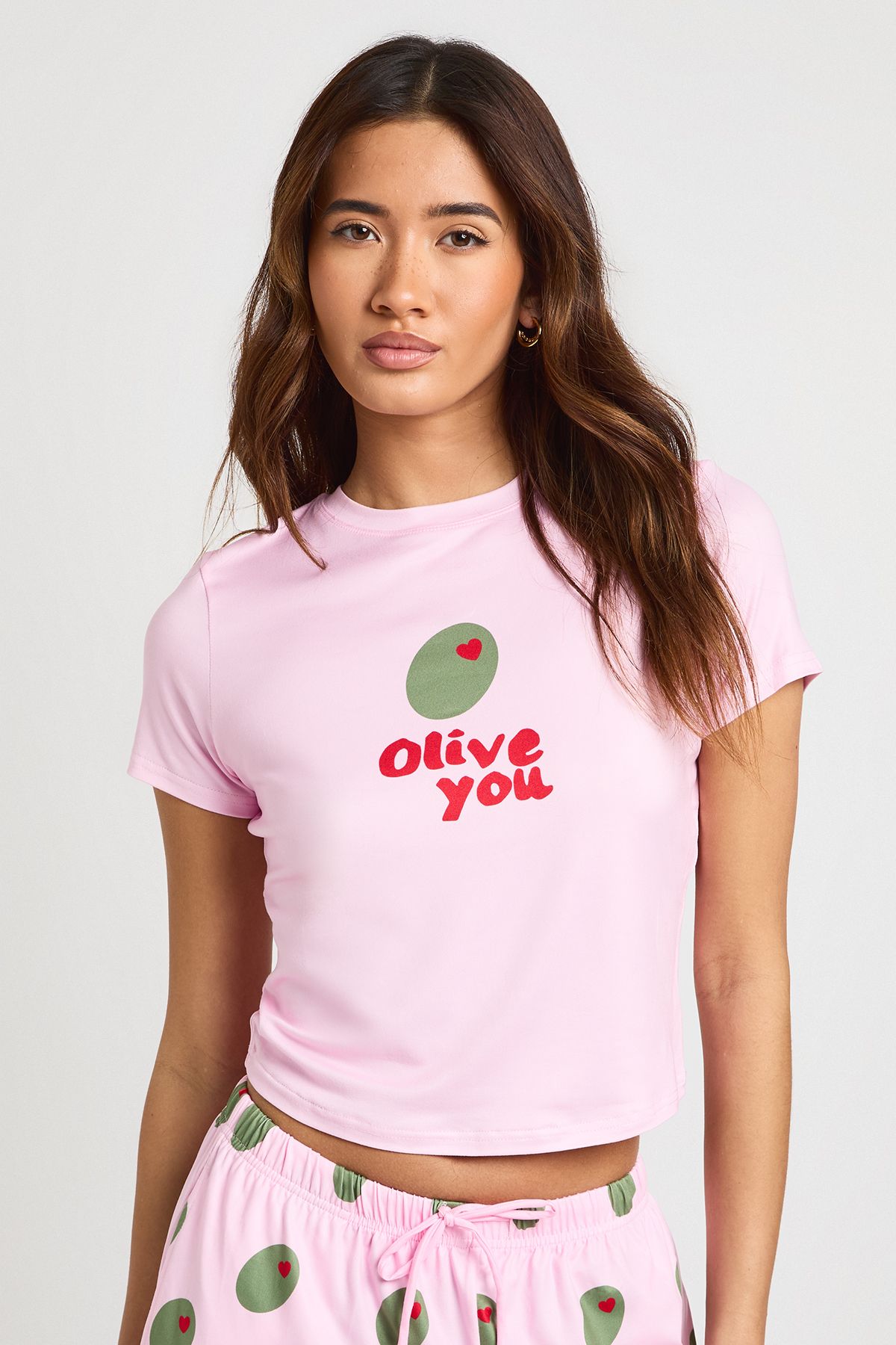 Valentines 'Olive You' Short Sleeve T-Shirt & Trouser Pyjama Set - Image 4