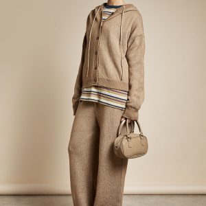 Knitted Oversized  Button Through Hoody and Wide Leg Trouser