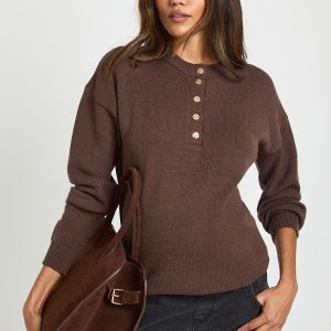 Maternity Gold Button Jumper
