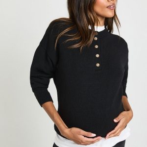 Maternity Gold Button Jumper
