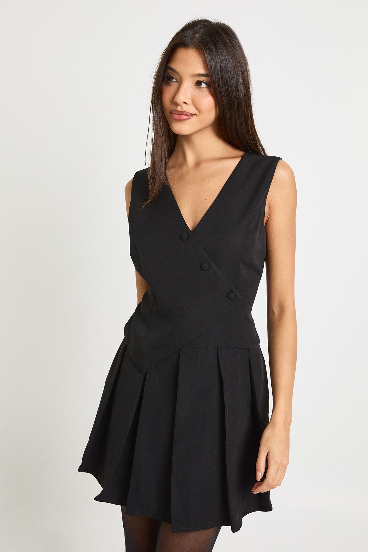 Waistcoat Pleated Skort Playsuit - Image 3