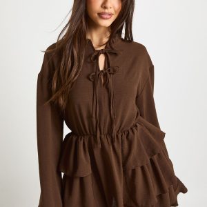 Hammered Pocket Detail Shirt Dress