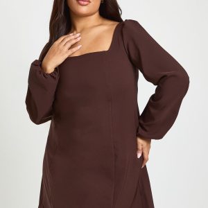 Plus Volume Sleeve Fit & Flare Mini Dress