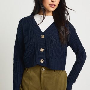 Button Through Crop Cardigan