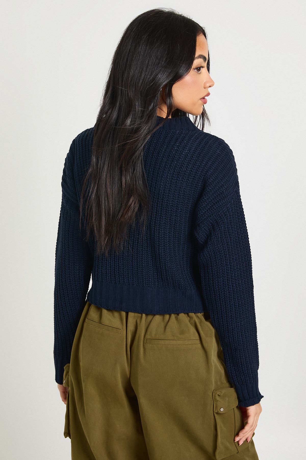 Button Through Crop Cardigan - Image 2