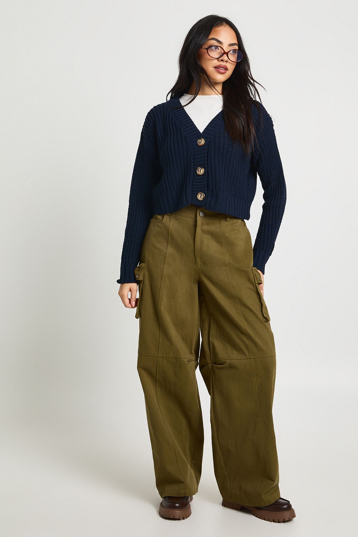 Button Through Crop Cardigan - Image 3