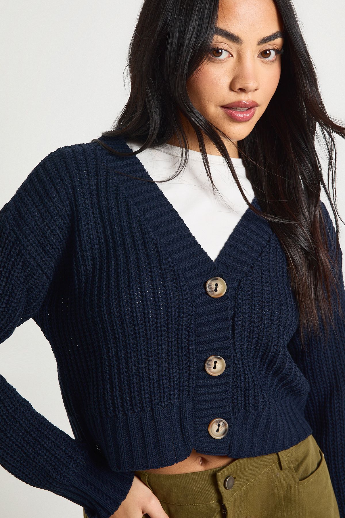Button Through Crop Cardigan - Image 4
