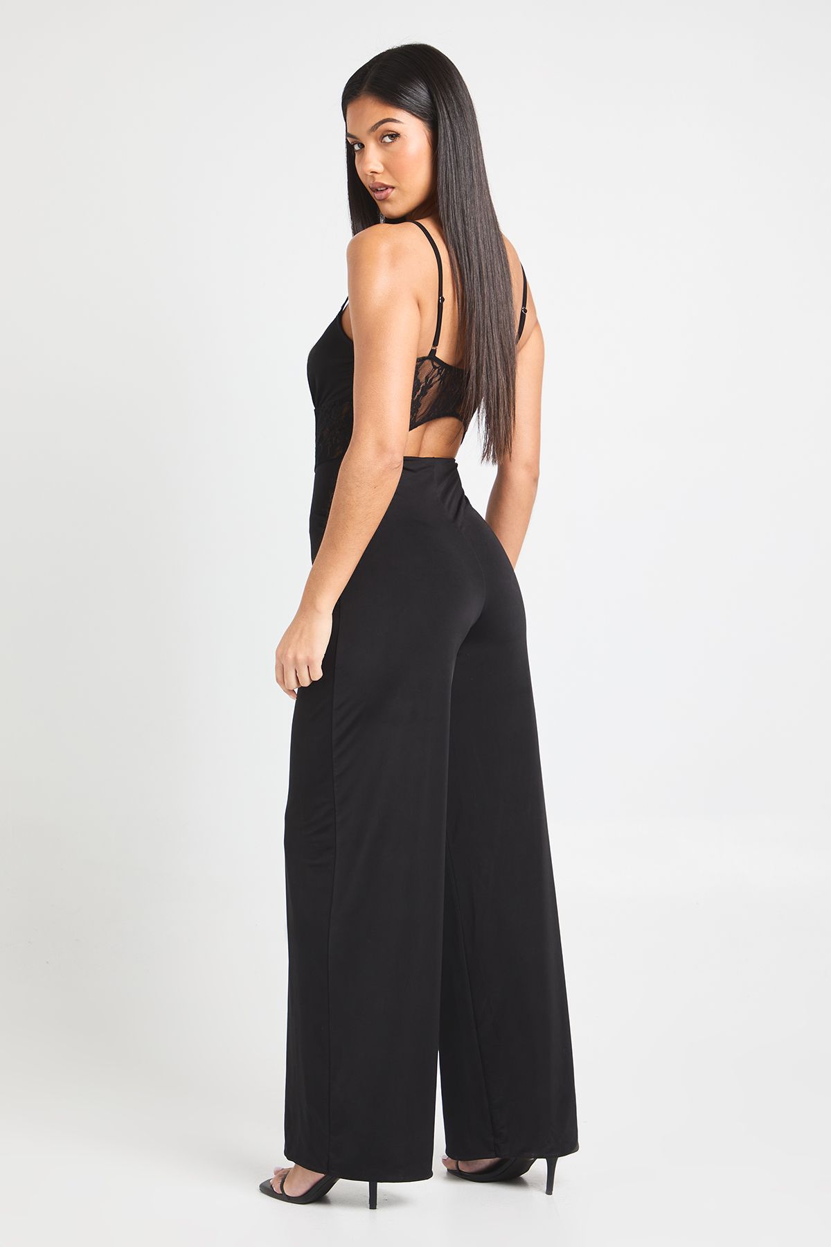 Lace Panel Wide Leg Jumpsuit - Image 2