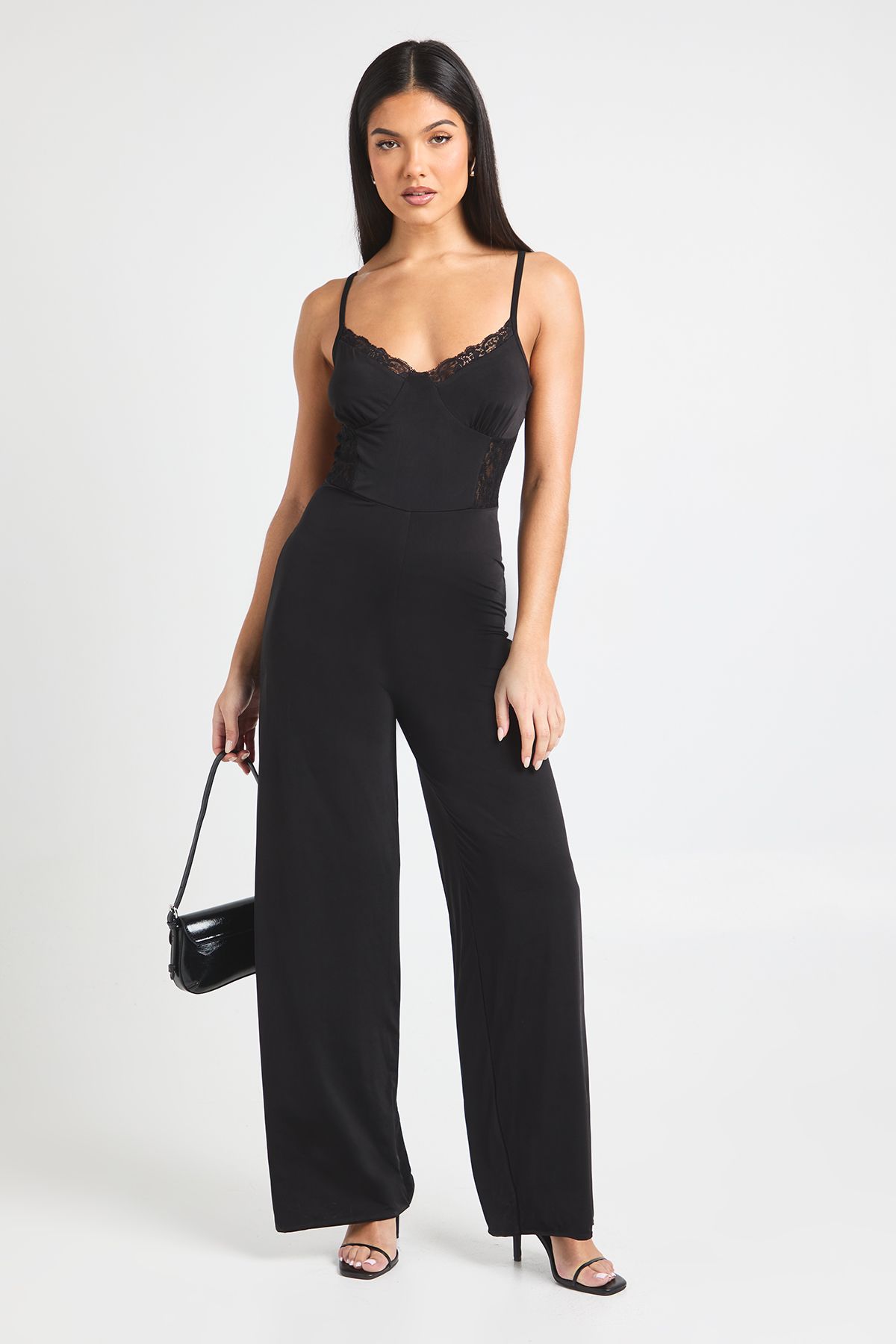 Lace Panel Wide Leg Jumpsuit - Image 3