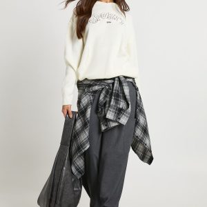 Sporty Embroidered Knitted Hoodie