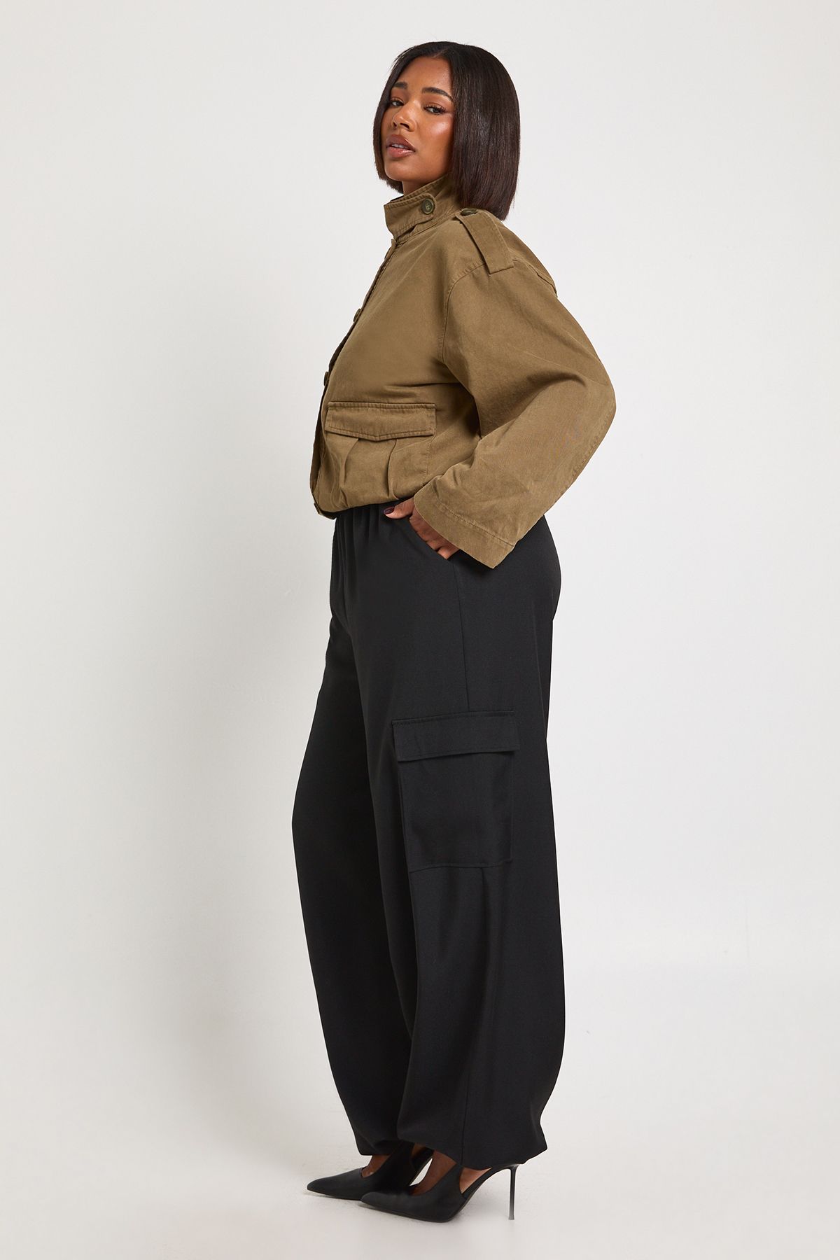 Plus Elasticated Cuff Cargo Trouser - Image 3