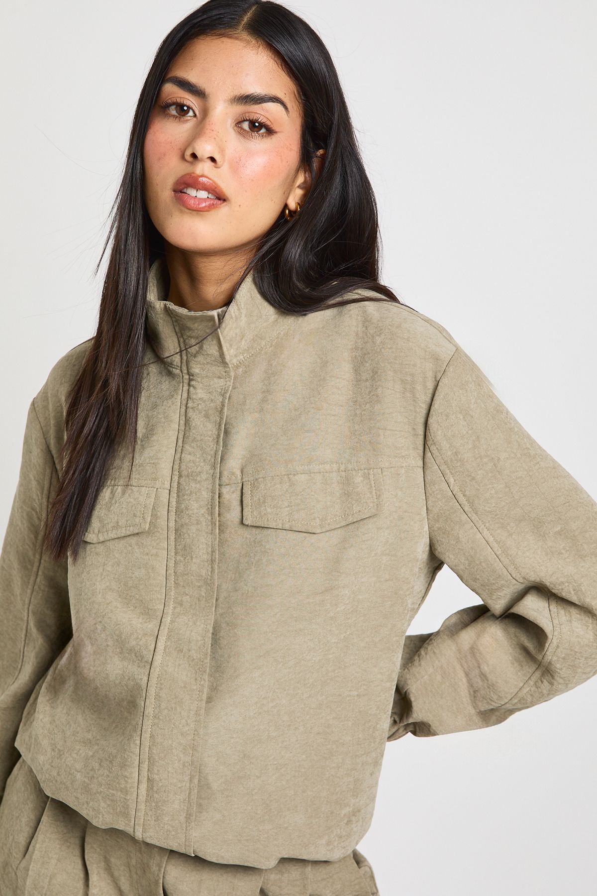 Peached Funnel Neck Tracksuit Top