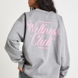 Wellness Club Puff Print Oversized Sweatshirt