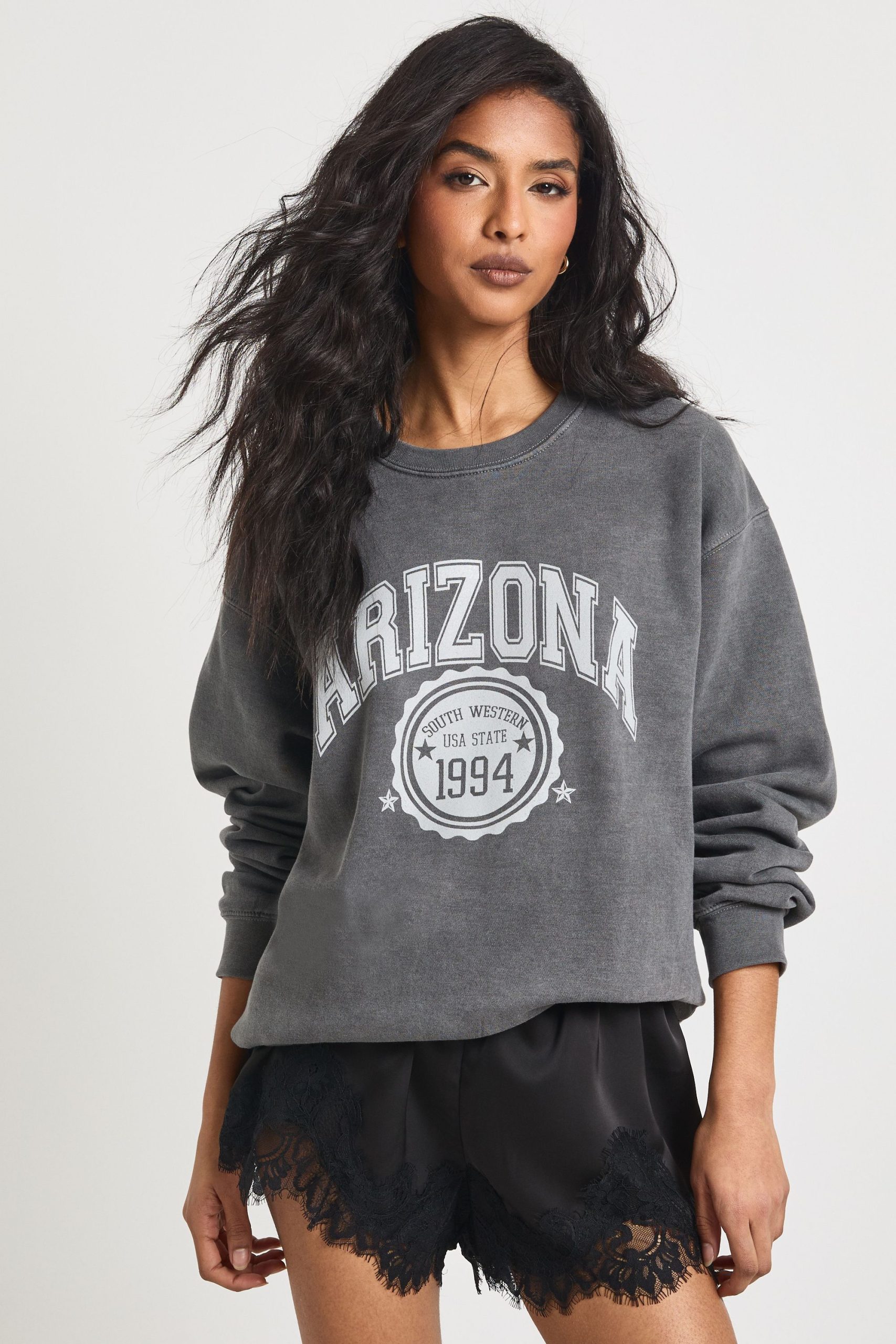 Arizona Printed Washed Oversized Sweatshirt