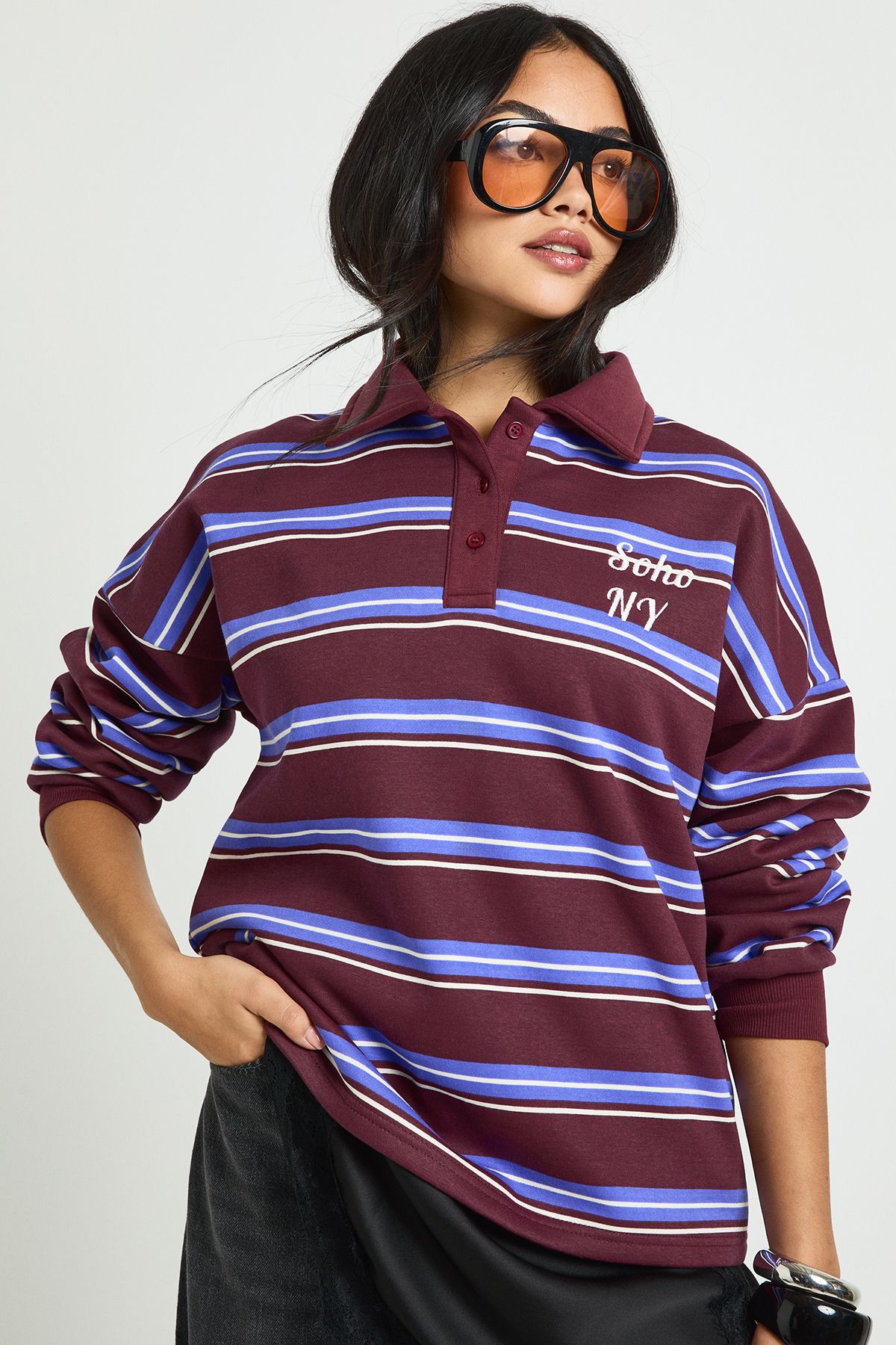 Soho NY Stripe Rugby Sweatshirt
